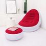 Imagem de Sofá Poltrona Puff Inflável Vermelho com Bomba  Conforto Ergonômico e Portátil