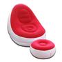 Imagem de Sofá Poltrona Puff Inflável Vermelho com Bomba  Conforto Ergonômico e Portátil