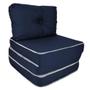 Imagem de Sofa Puff Cama Colchao de Solteiro Dobravel Portatil Azul  F.a. Colchoes 