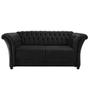 Imagem de Sofá Recamier Decorativa Chesterfield Sofia Suede Preto Capitonê - Amarena Móveis