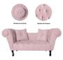 Imagem de Sofá Recamier Recepção Decorativo 02 Lugares Londres Suede Rosa Bebe - INCASA DECOR