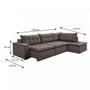 Imagem de Sofá Retrátil 3 Lugares com Chaise 366cm Presidente