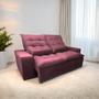 Imagem de Sofá Retrátil e Reclinável 1,5m em Tecido Suede Rosé