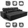 Imagem de Sofá Retrátil e Reclinável 1,82m Luxos Cama inBox Velusoft Preto