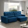 Imagem de Sofá Retrátil e Reclinável 2 lugares com Molas 1,50m Livia Suede Azul Adonai Estofados