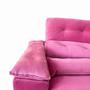Imagem de Sofá Retrátil e Reclinável 2,00m com Pillow Tecido Veludo Rosa 