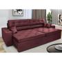 Imagem de Sofá Retrátil e Reclinável 2,12m com Molas Cama inBox Estilo Suede Velusoft Vinho
