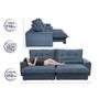Imagem de Sofa Retrátil e Reclinável 2,12m com Molas Ensacadas Cama inBox Soft Tecido Suede Azul 