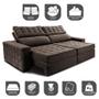 Imagem de Sofá Retrátil e Reclinável 2,15m Cama inBox Big Star com SoftGelD40 Velupluma Café