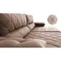 Imagem de Sofá Retrátil e Reclinável 2,15m Molas Ensacadas Cama inBox Big Home com Bordado 3D Velusoft Castor
