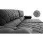Imagem de Sofá Retrátil e Reclinável 2,15m Molas Ensacadas Cama inBox Big Home com Bordado 3D Velusoft Cinza
