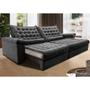 Imagem de Sofá Retrátil e Reclinável 2,15m Molas Ensacadas Cama inBox Big Space com Bordado 3D Velusoft Cinza