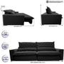 Imagem de Sofá Retrátil e Reclinável 2,15m Molas Ensacadas Cama inBox Spazus com Bordado 3D Velusoft Preto
