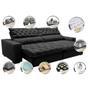 Imagem de Sofá Retrátil e Reclinável 2,15m Molas Ensacadas Cama inBox Spazus com Bordado 3D Velusoft Preto