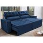 Imagem de Sofá Retrátil e Reclinável 2,30m Cama inBox Charm Velusoft Azul