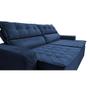 Imagem de Sofá Retrátil e Reclinável 2,30m Cama inBox Charm Velusoft Azul