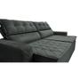 Imagem de Sofá Retrátil e Reclinável 2,30m Cama inBox Charm Velusoft Cinza