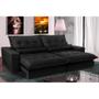 Imagem de Sofa Retrátil e Reclinável 2,32m com Molas Ensacadas Cama inBox Soft Tecido Suede Preto 