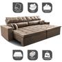 Imagem de Sofá Retrátil e Reclinável 2,32m Luxos Cama inBox Velusoft Castor