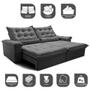 Imagem de Sofá Retrátil e Reclinável 2,35m Cama inBox Big Fresh com SoftGelD40 Velupluma Cinza