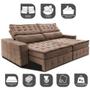 Imagem de Sofá Retrátil e Reclinável 2,35m Cama inBox Big Puffer com SoftGelD40 Velupluma Castor