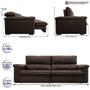 Imagem de Sofá Retrátil e Reclinável 2,35m Molas Ensacadas Cama inBox Big Home com Bordado 3D Velusoft Café