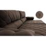 Imagem de Sofá Retrátil e Reclinável 2,35m Molas Ensacadas Cama inBox Big Home com Bordado 3D Velusoft Café