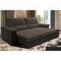 Imagem de Sofá Retrátil e Reclinável 2,35m Molas Ensacadas Cama inBox Big Home com Bordado 3D Velusoft Café