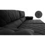 Imagem de Sofá Retrátil e Reclinável 2,35m Molas Ensacadas Cama inBox Big Home com Bordado 3D Velusoft Preto