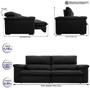 Imagem de Sofá Retrátil e Reclinável 2,35m Molas Ensacadas Cama inBox Big Home com Bordado 3D Velusoft Preto