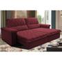 Imagem de Sofá Retrátil e Reclinável 2,35m Molas Ensacadas Cama inBox Big Home com Bordado 3D Velusoft Vinho