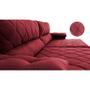 Imagem de Sofá Retrátil e Reclinável 2,35m Molas Ensacadas Cama inBox Big Home com Bordado 3D Velusoft Vinho