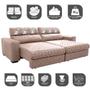 Imagem de Sofá Retrátil e Reclinável 2,55m Molas Ensacada Cama inBox Silver Style ThermoGel Linho Bege Escuro
