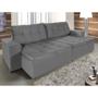 Imagem de Sofá Retrátil e Reclinável 2,70m Suede Austrália Cinza