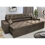 Imagem de Sofá Retrátil e Reclinável 2,72m com Molas Cama inBox Estilo Suede Velusoft Café