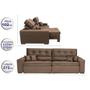 Imagem de Sofá Retrátil e Reclinável 2,72m com Molas Cama inBox Estilo Suede Velusoft Café
