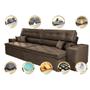 Imagem de Sofá Retrátil e Reclinável 2,72m com Molas Cama inBox Estilo Suede Velusoft Café