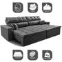 Imagem de Sofá Retrátil e Reclinável 2,72m Luxos Cama inBox Velusoft Cinza