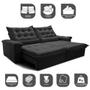 Imagem de Sofá Retrátil e Reclinável 2,75m Cama inBox Big Fresh com SoftGelD40 Velupluma Preto