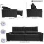 Imagem de Sofá Retrátil e Reclinável 2,75m Cama inBox Big Star com SoftGelD40 Velupluma Preto