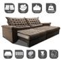 Imagem de Sofá Retrátil e Reclinável 2,75m Molas Ensacadas Cama inBox Big Space com Bordado 3D Velusoft Castor