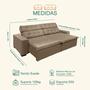 Imagem de Sofá Retrátil e Reclinável 2,90m Suede Marrom Castor Magno