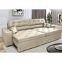 Imagem de Sofá Retrátil e Reclinável 2,92m com Molas Cama inBox Estilo Suede Velusoft Bege