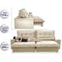 Imagem de Sofa Retrátil e Reclinável 2,92m com Molas Ensacadas Cama inBox Soft Tecido Suede Bege 