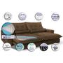 Imagem de Sofa Retrátil e Reclinável 2,92m com Molas Ensacadas Cama inBox Soft Tecido Suede Café 