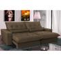 Imagem de Sofa Retrátil e Reclinável 2,92m com Molas Ensacadas Cama inBox Soft Tecido Suede Café 