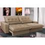 Imagem de Sofa Retrátil e Reclinável 2,92m com Molas Ensacadas Cama inBox Soft Tecido Suede Castor 