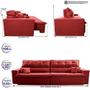 Imagem de Sofá Retrátil e Reclinável 2,92m Luxos Cama inBox Velusoft Vermelho