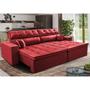Imagem de Sofá Retrátil e Reclinável 2,92m Luxos Cama inBox Velusoft Vermelho