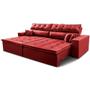 Imagem de Sofá Retrátil e Reclinável 2,92m Luxos Cama inBox Velusoft Vermelho